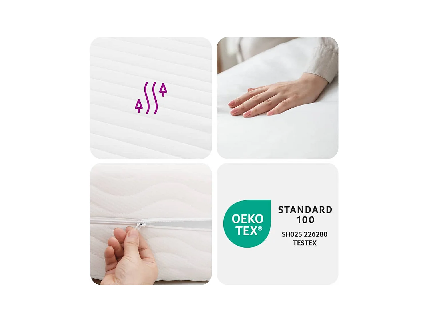 Matelas en mousse blanc 100x220 cm dureté H2 H3