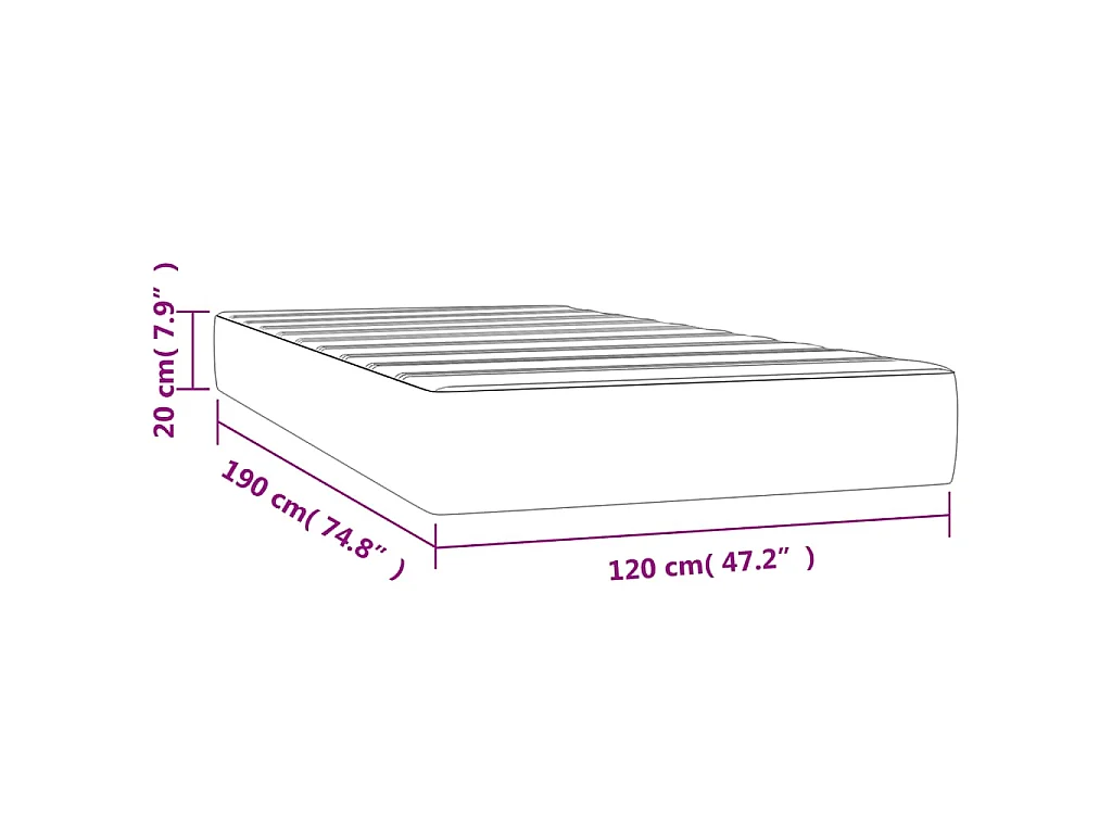 Matelas de lit à ressorts ensachés fermeté moyenne bleu foncé 120x190x20 cm