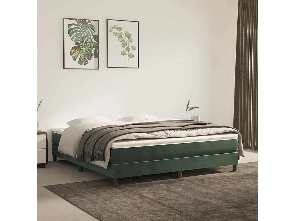 Pocketveringmatras medium 160x210x20 cm fluweel donkergroen