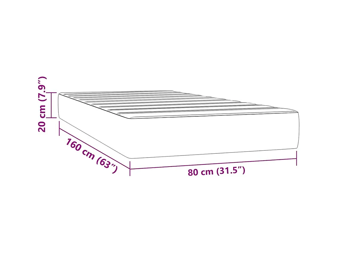 Matelas à ressorts ensachés pour enfants rose 80x160 cm velours