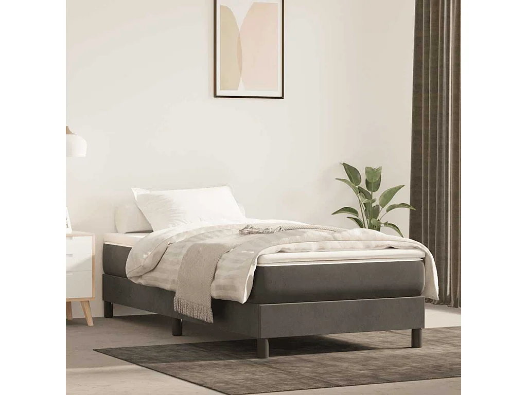 Matelas de lit à ressorts ensachés fermeté moyenne 80x210x20 cm velours
