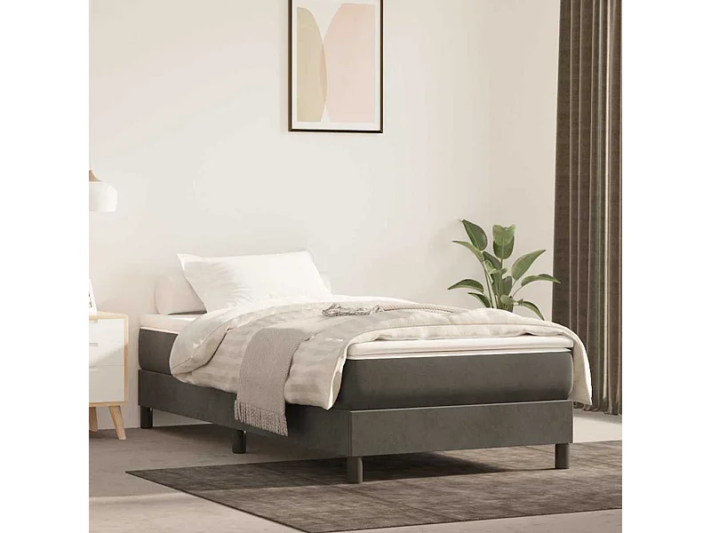 Materasso a Molle per Bambini Grigio Scuro 80x160 cm in Velluto