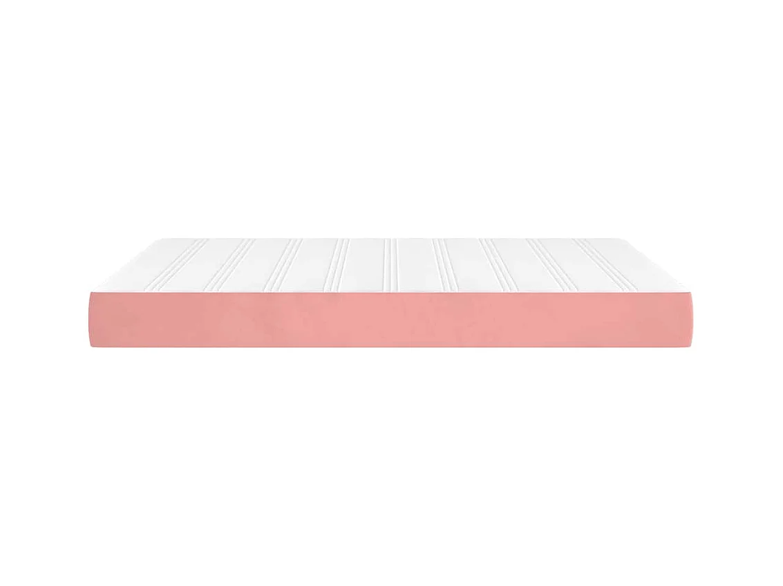 Matelas de lit à ressorts ensachés rose 140x210x20 cm velours