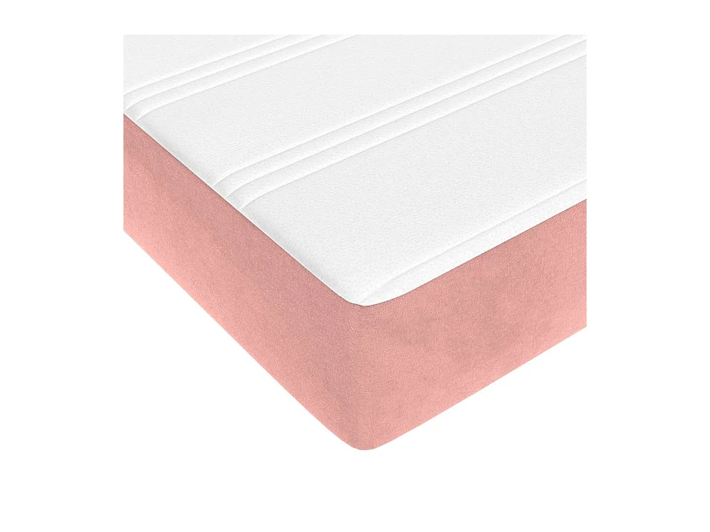 Matelas de lit à ressorts ensachés rose 140x210x20 cm velours