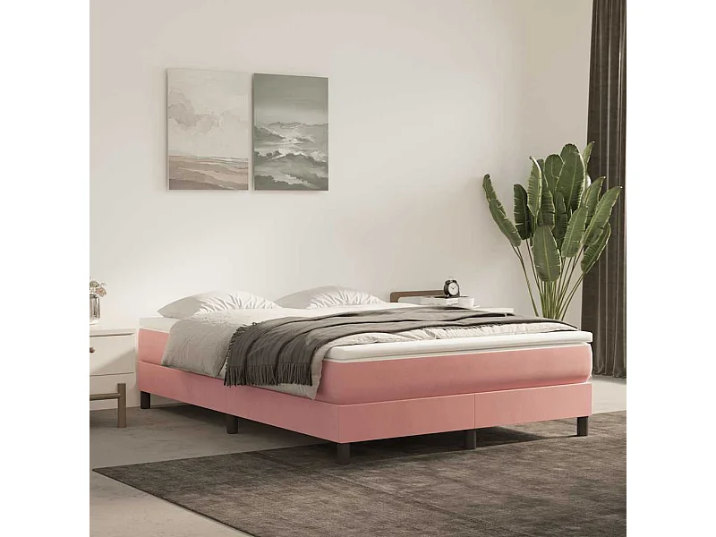 Pocketveringmatras 140x210x20 cm fluweel roze