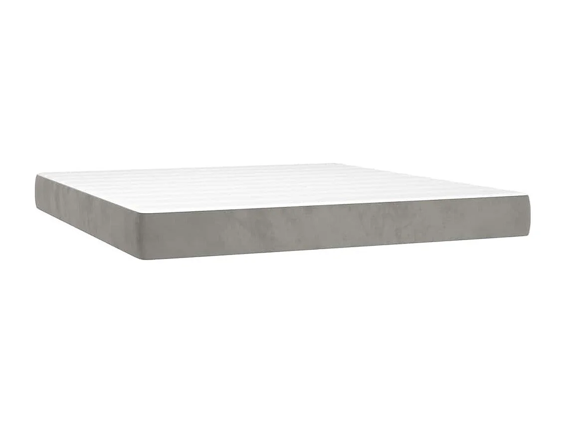 Matelas de lit à ressorts ensachés gris clair 160x220x20 cm
