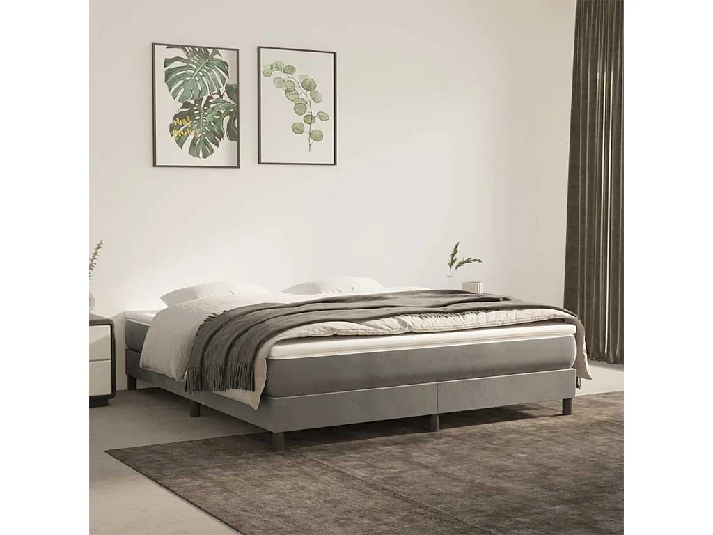 Matelas de lit à ressorts ensachés fermeté moyenne gris clair 160x220x20 cm