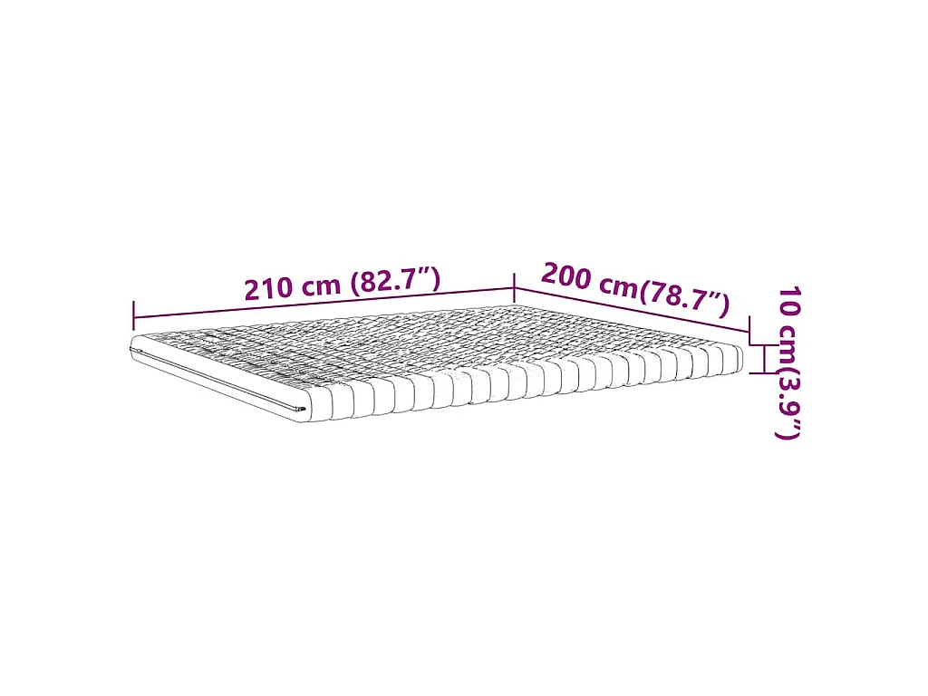 Colchón de espuma de 7 zonas dureza 20 ILD blanco 200x210 cm