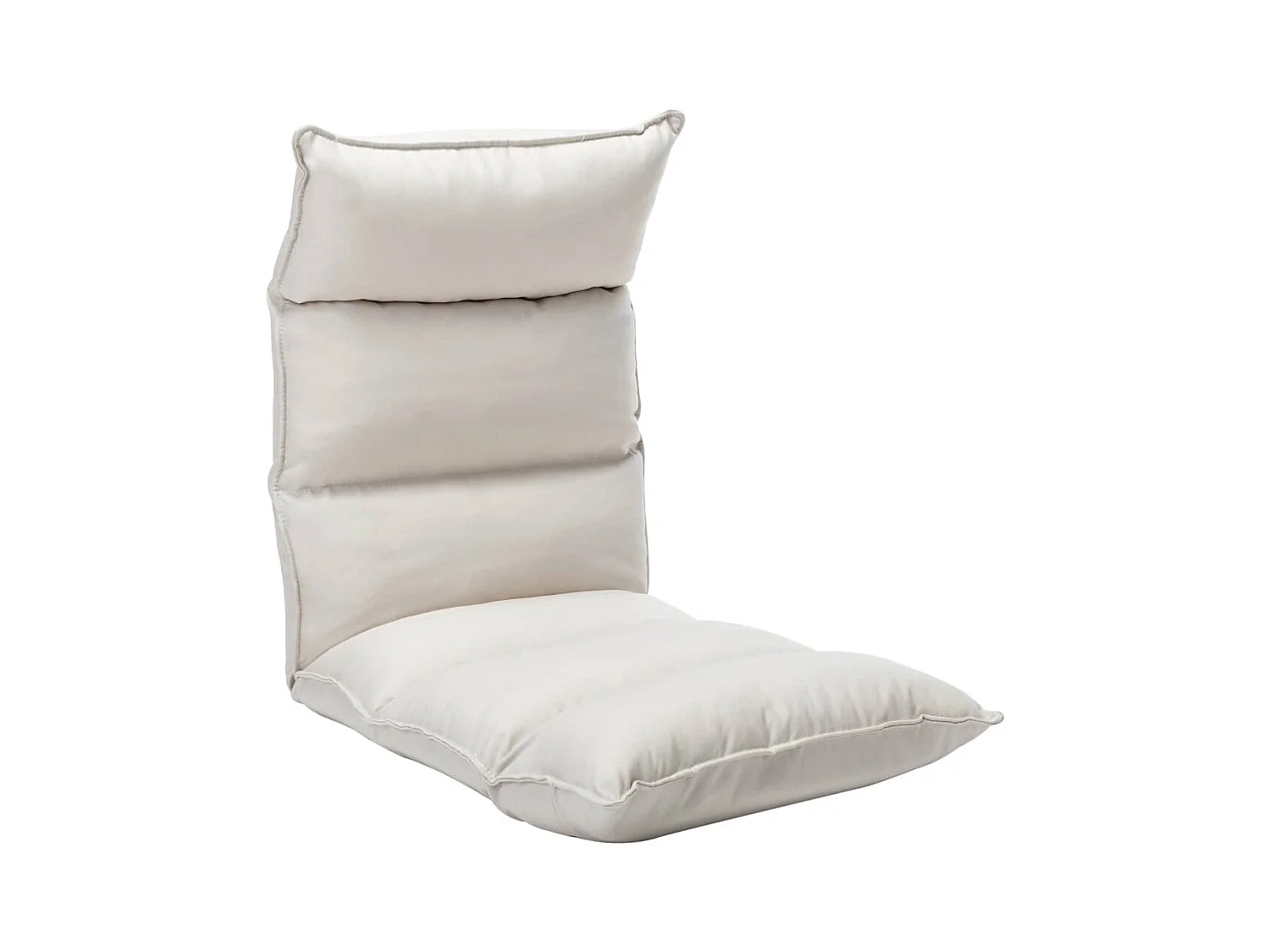 Chaise pliable de sol Crème Tissu