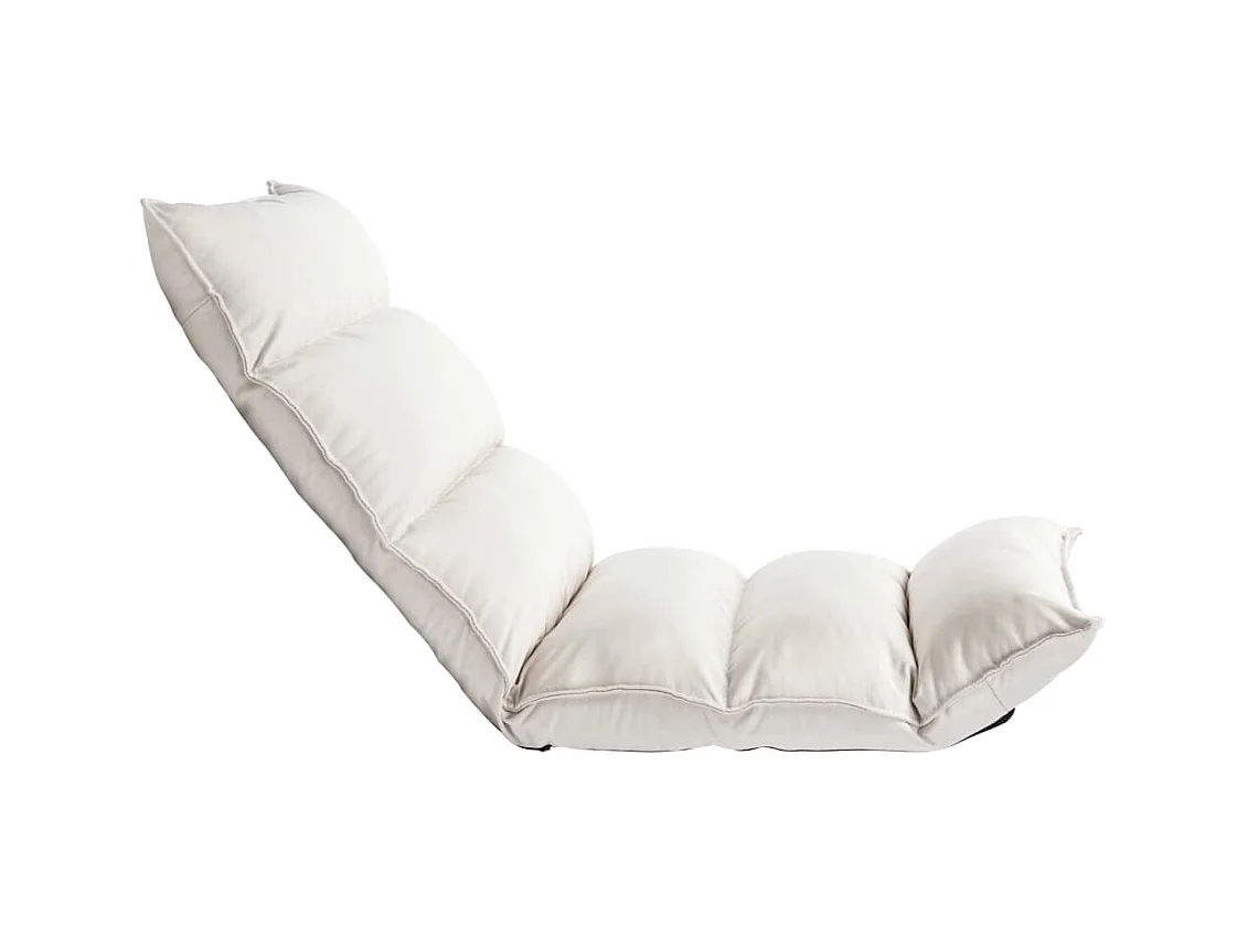 Chaise pliable de sol Crème Tissu