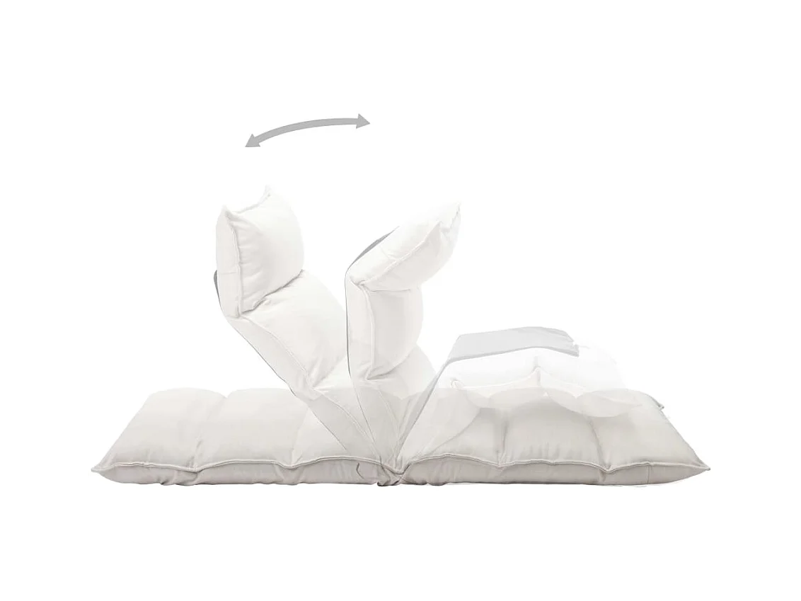 Chaise pliable de sol Crème Tissu