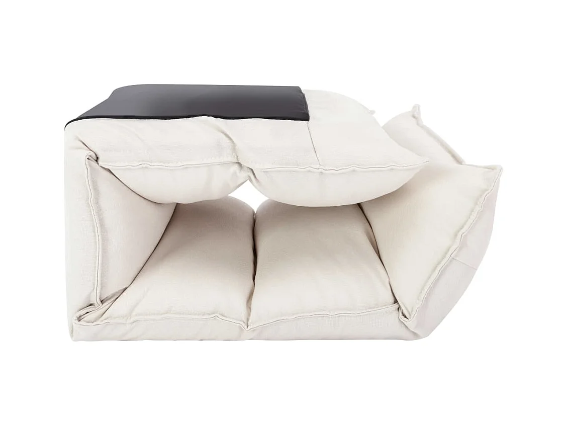 Chaise pliable de sol Crème Tissu