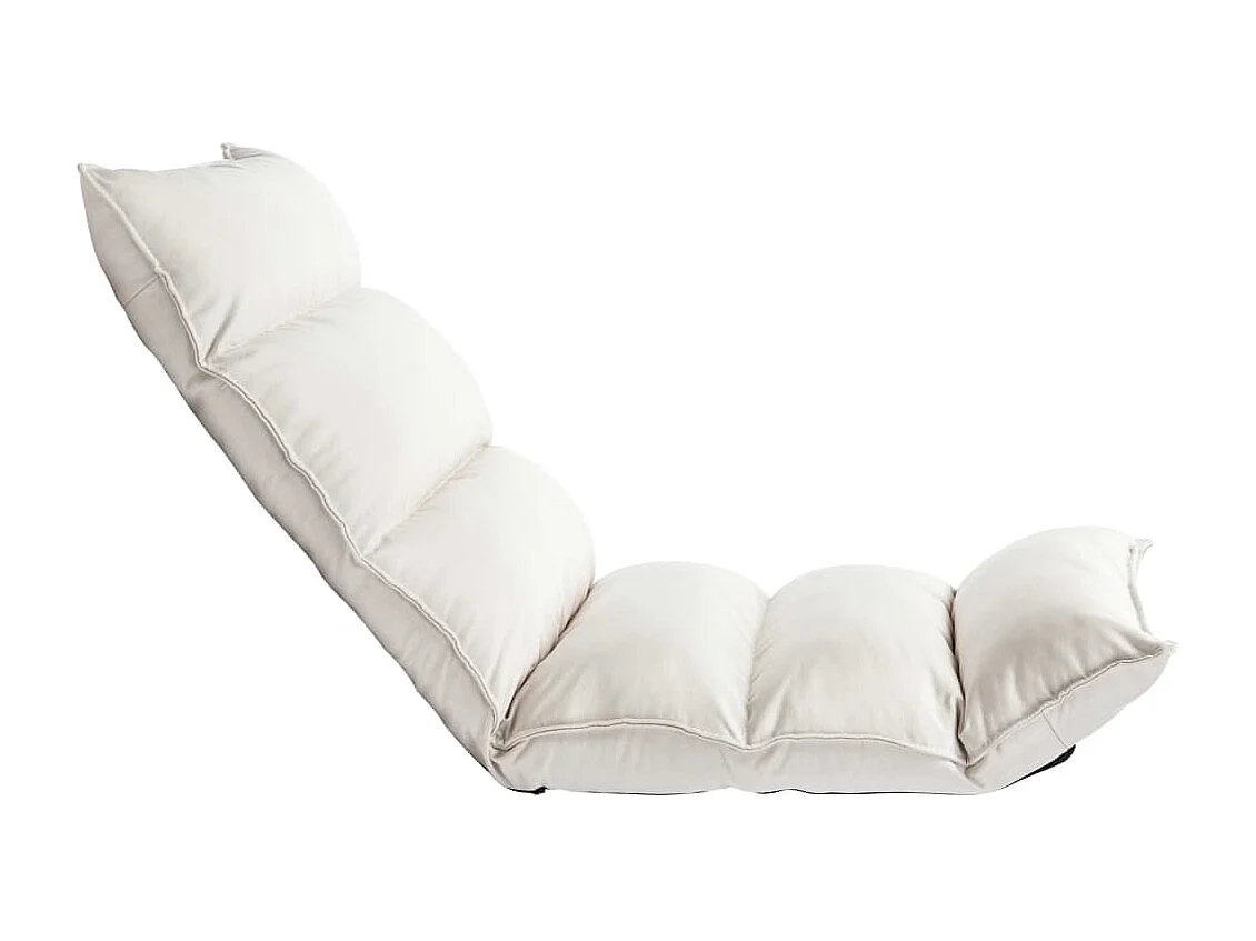 Chaise pliable de sol Crème Tissu
