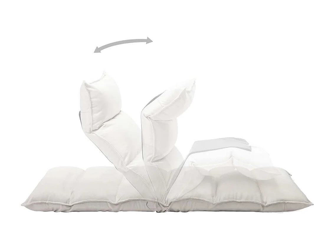 Chaise pliable de sol Crème Tissu