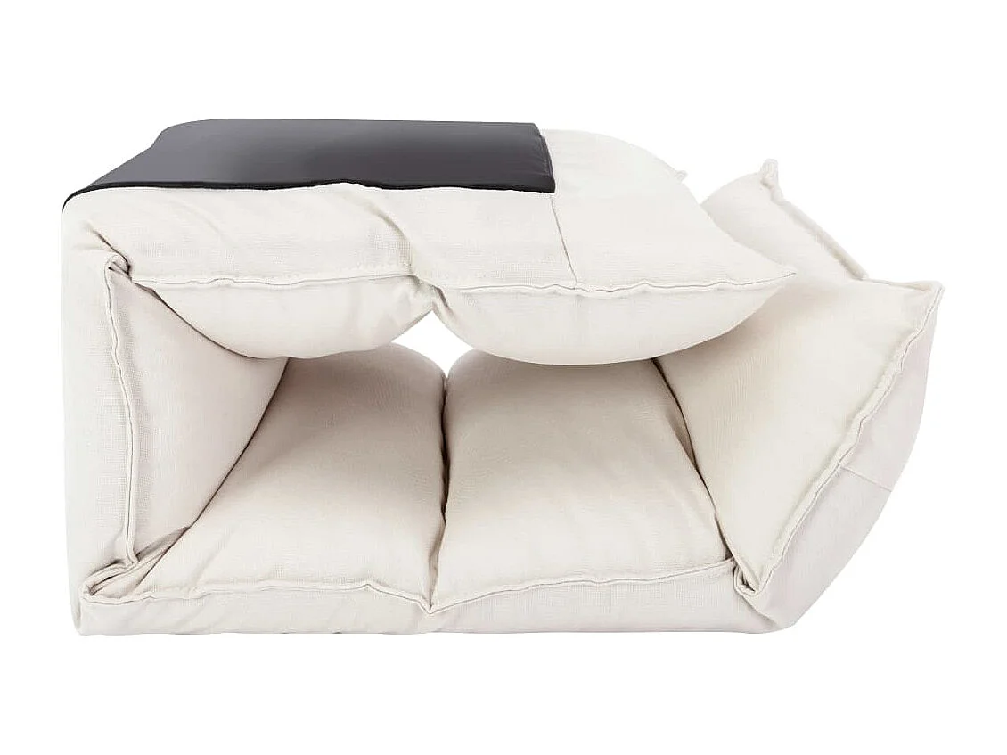 Chaise pliable de sol Crème Tissu