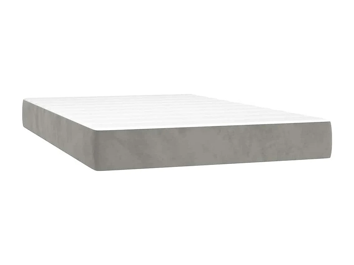 Pocketveringmatras medium 120x220x20 cm fluweel lichtgrijs