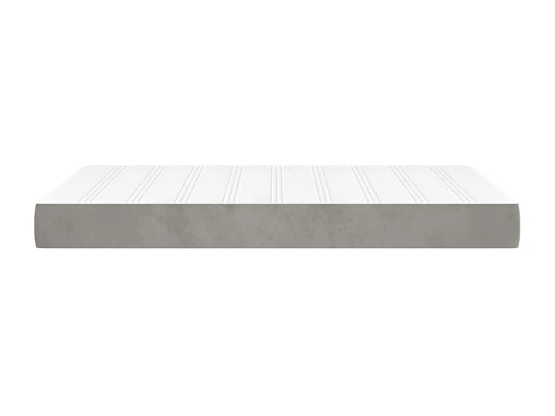 Pocketveringmatras medium 120x220x20 cm fluweel lichtgrijs