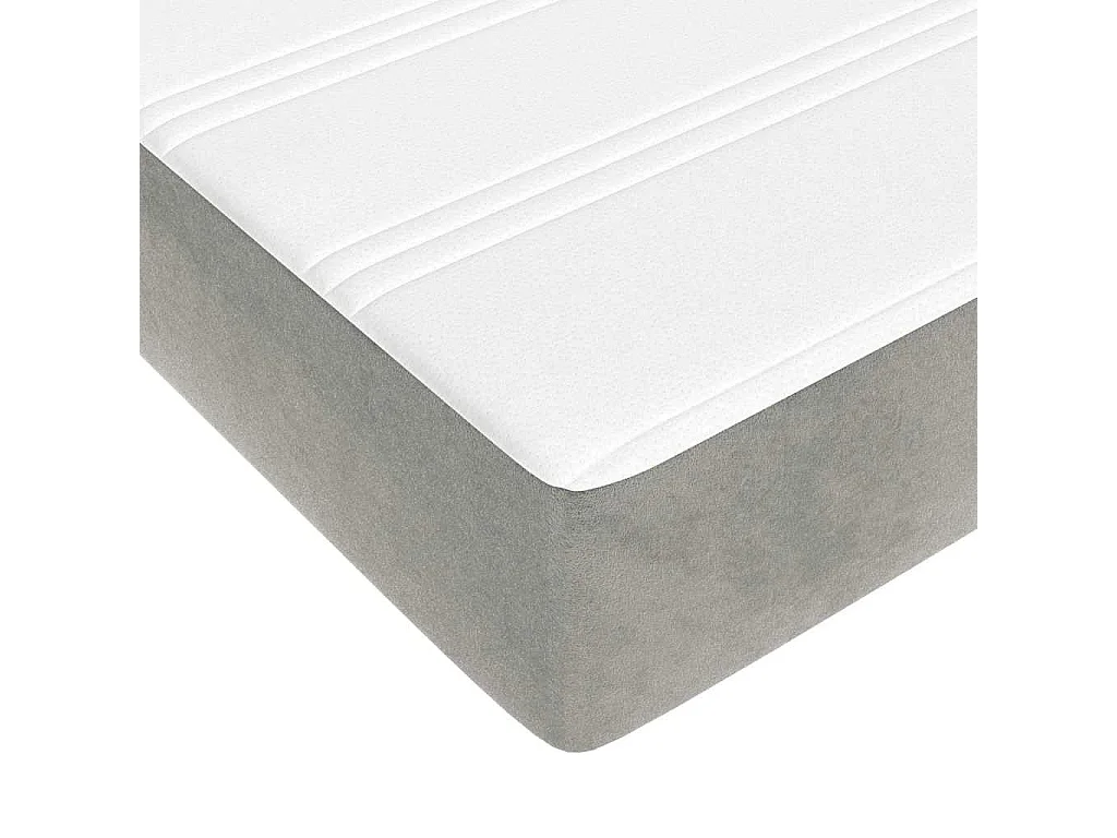 Pocketveringmatras medium 120x220x20 cm fluweel lichtgrijs