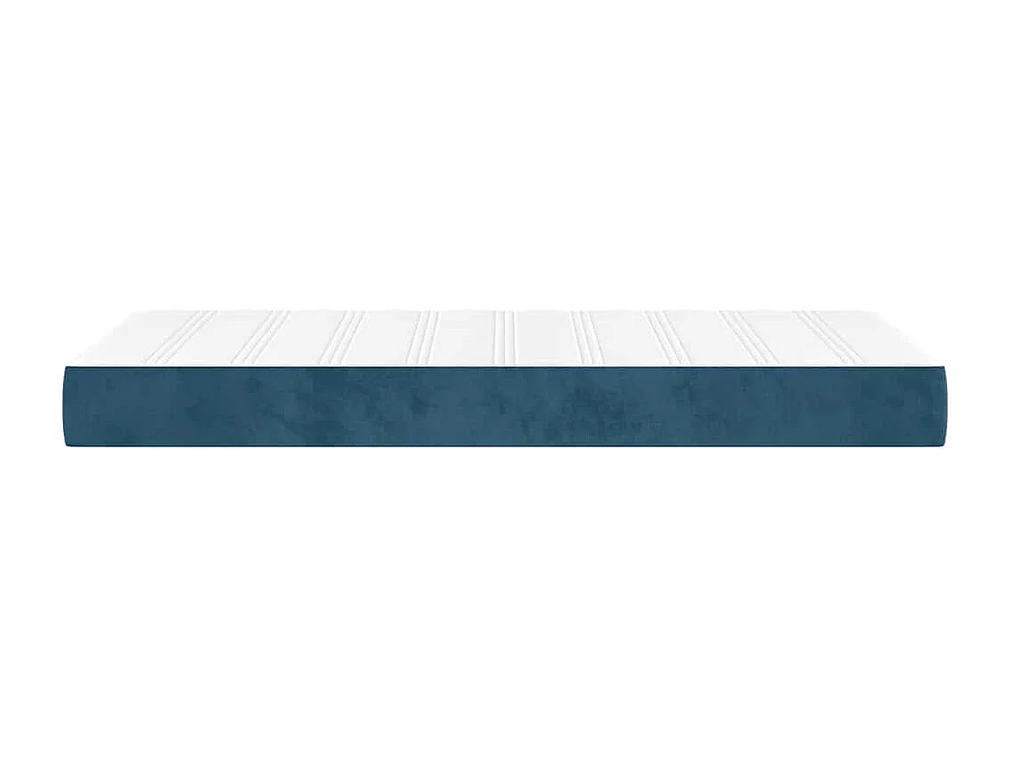 Pocketveringmatras medium 90x210x20 cm fluweel donkerblauw