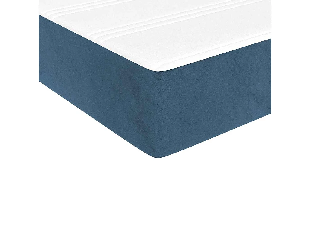 Pocketveringmatras medium 90x210x20 cm fluweel donkerblauw