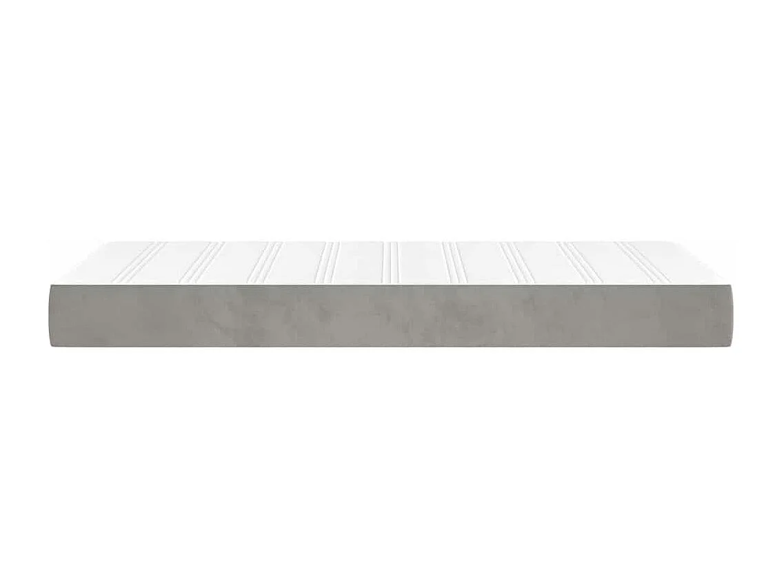 Pocketveringmatras voor kinderen medium 80x160 cm fluweel lichtgrijs