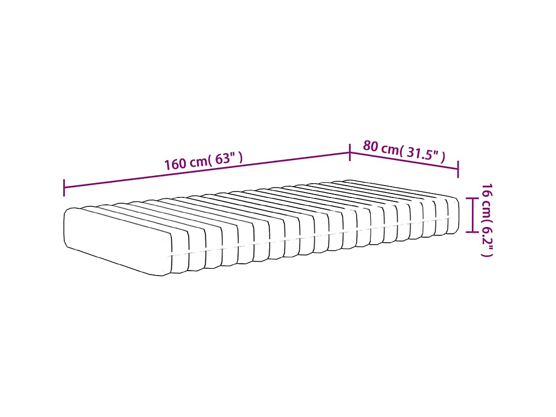 Matelas en mousse pour enfants moyennement doux 80x160 cm