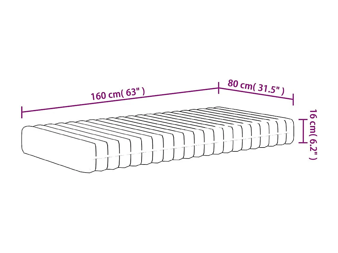 Schuimmatras voor kinderen middelzacht 80x160 cm