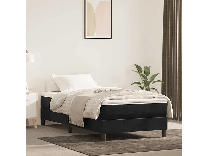 Pocketveringmatras 80x210x20 cm fluweel zwart