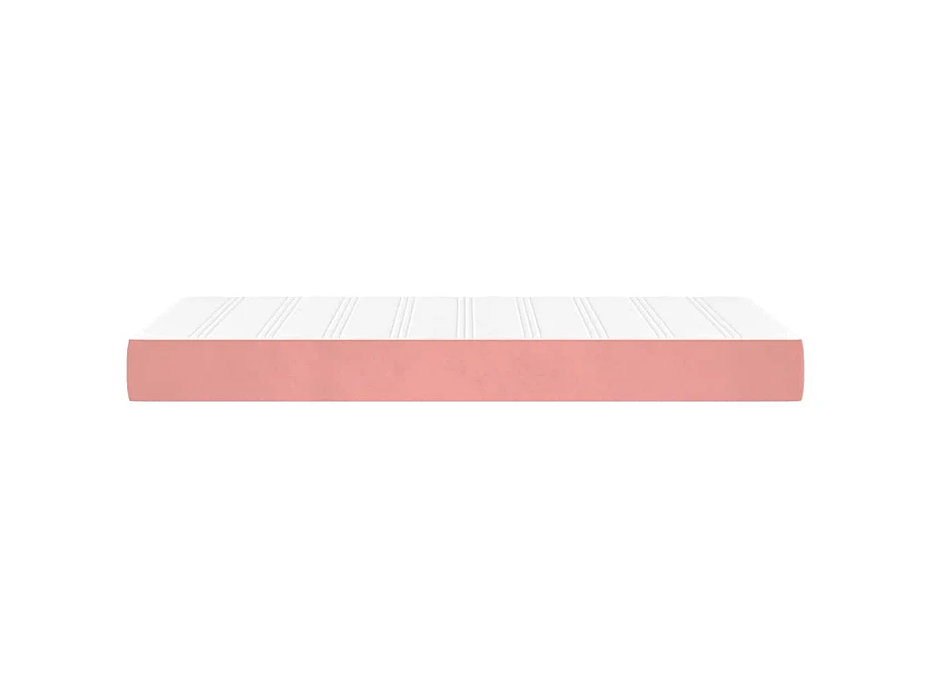 Matelas de lit à ressorts ensachés fermeté moyenne rose 90x210x20 cm velours