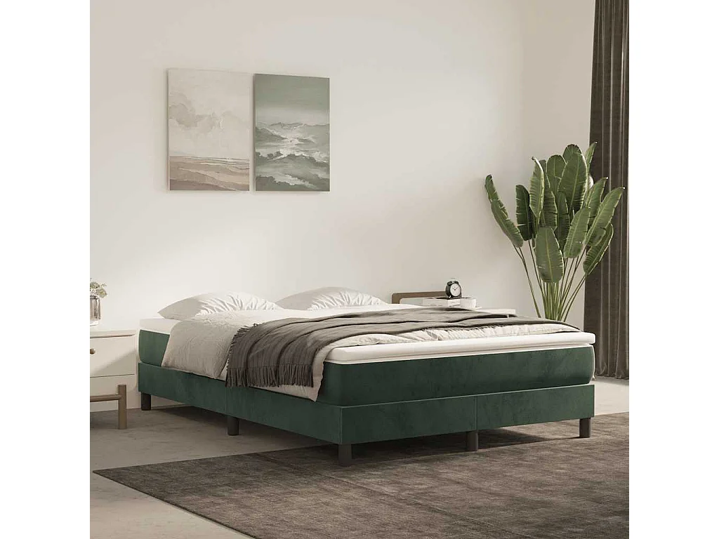 Pocketveringmatras medium 140x210x20 cm fluweel donkergroen