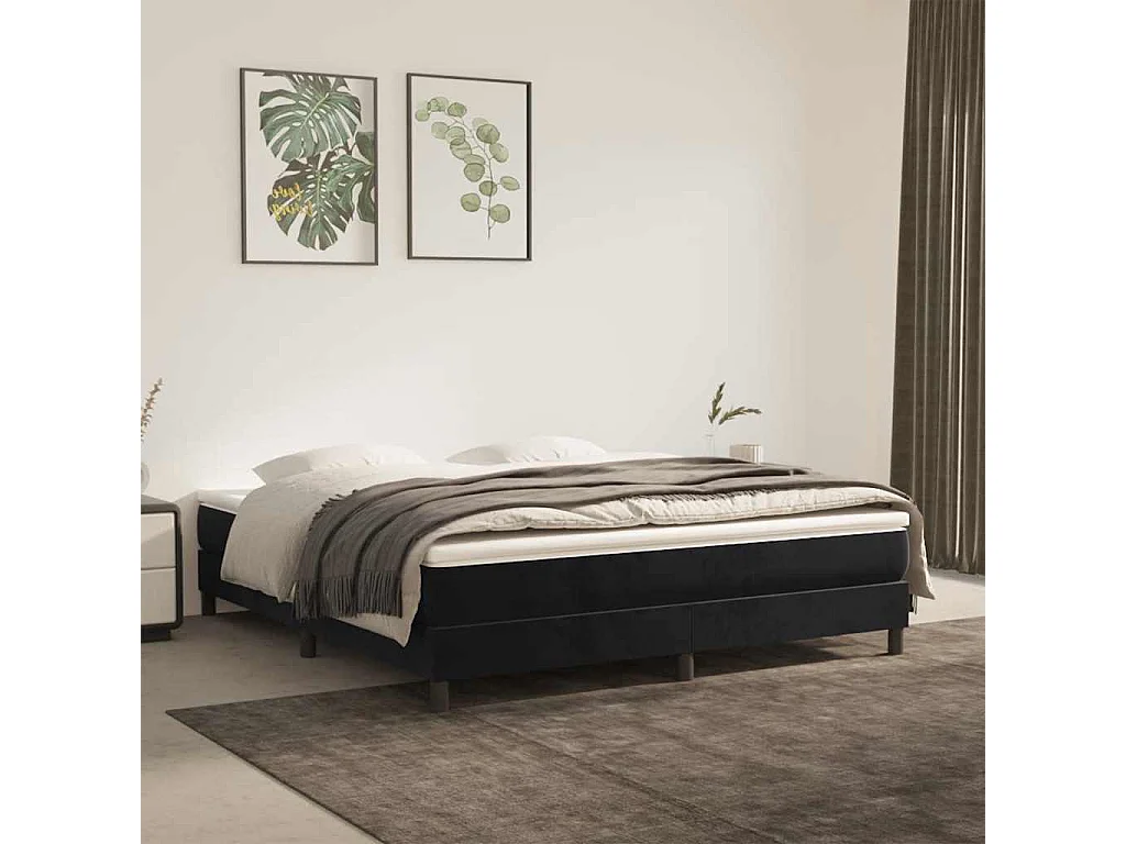 Pocketveringmatras medium 160x210x20 cm fluweel zwart