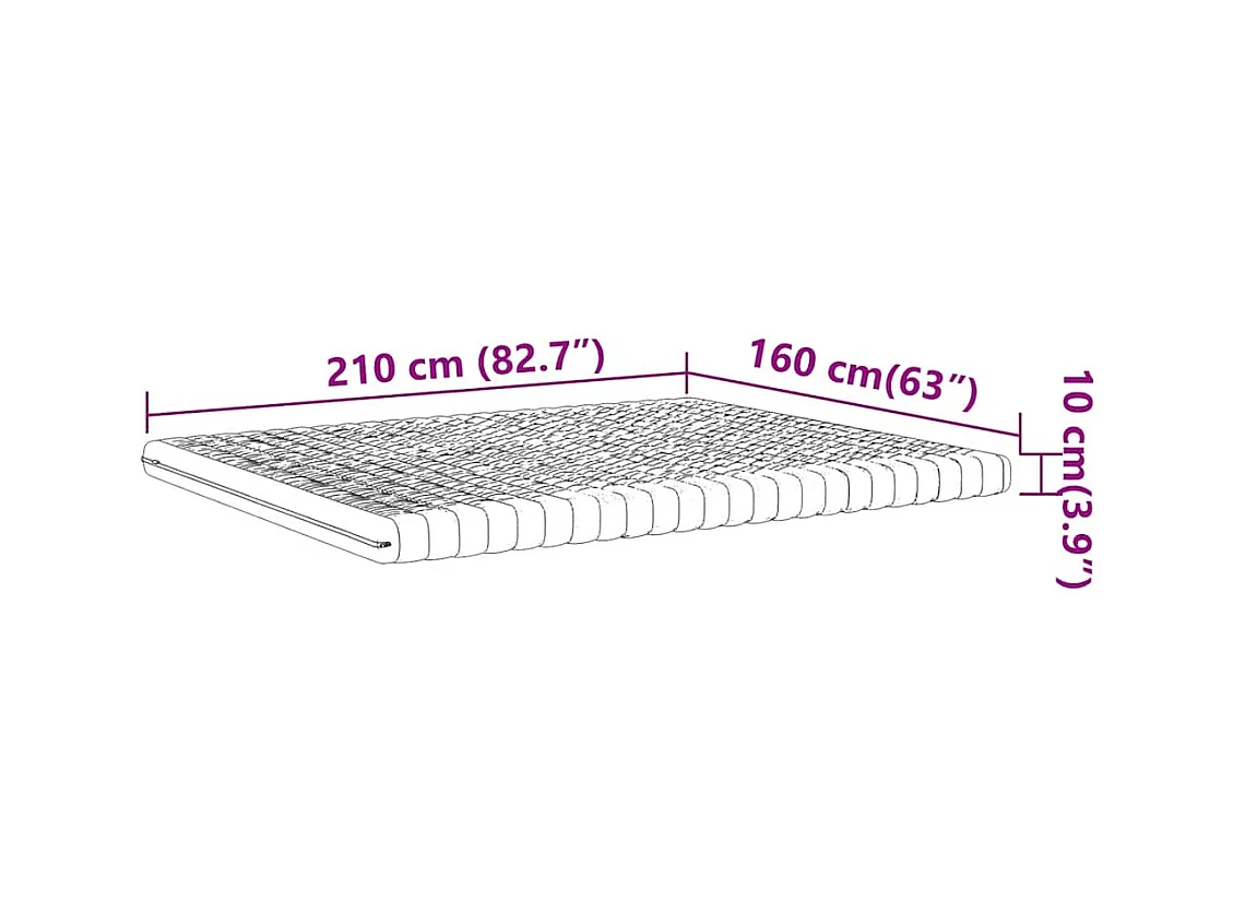 Matelas en mousse blanc 160x210 cm 7 zones dureté 20 ILD