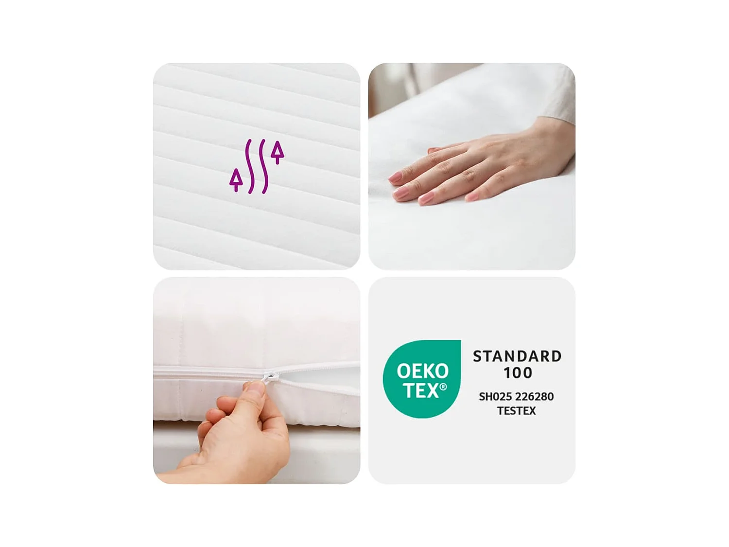 Matelas en mousse blanc 160x210 cm 7 zones dureté 20 ILD