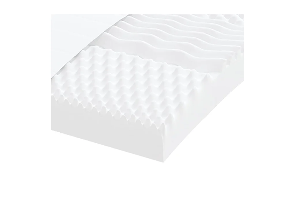 Matelas en mousse blanc 160x220 cm 7 zones dureté 20 ILD