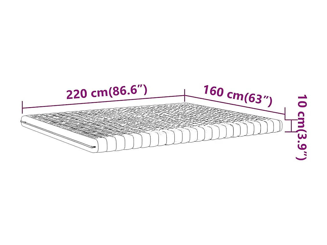 Schuimmatras 7 zones hardheid 20 ILD 160x220 cm wit