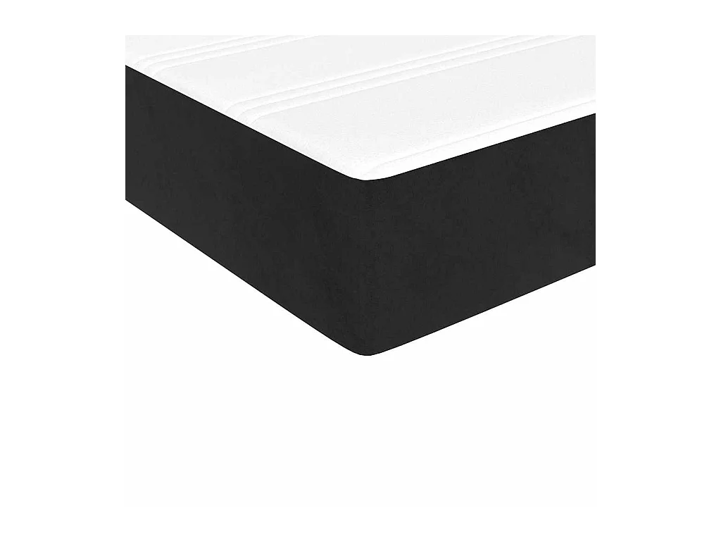 Matelas de lit à ressorts ensachés noir 100x210x20 cm velours