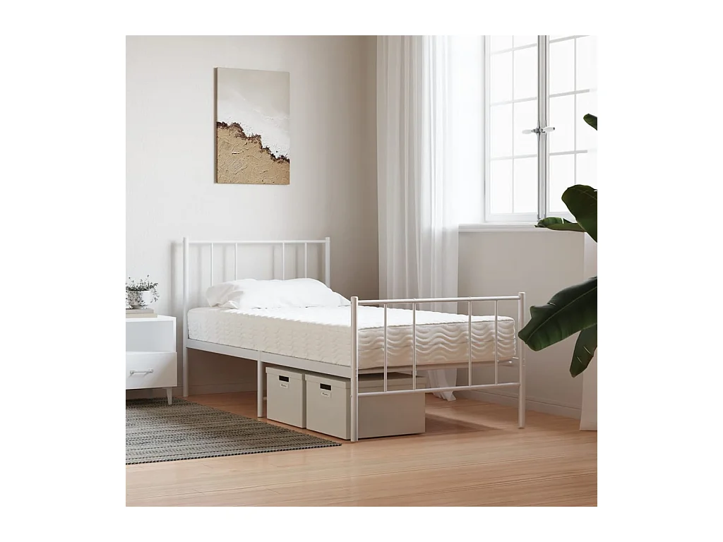 Matelas en mousse blanc 90x220 cm dureté H2 H3