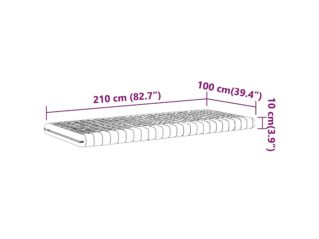 Schuimmatras 7 zones hardheid 20 ILD 100x210 cm wit