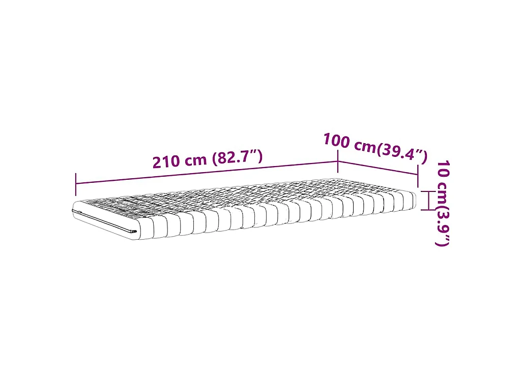 Schuimmatras 7 zones hardheid 20 ILD 100x210 cm wit