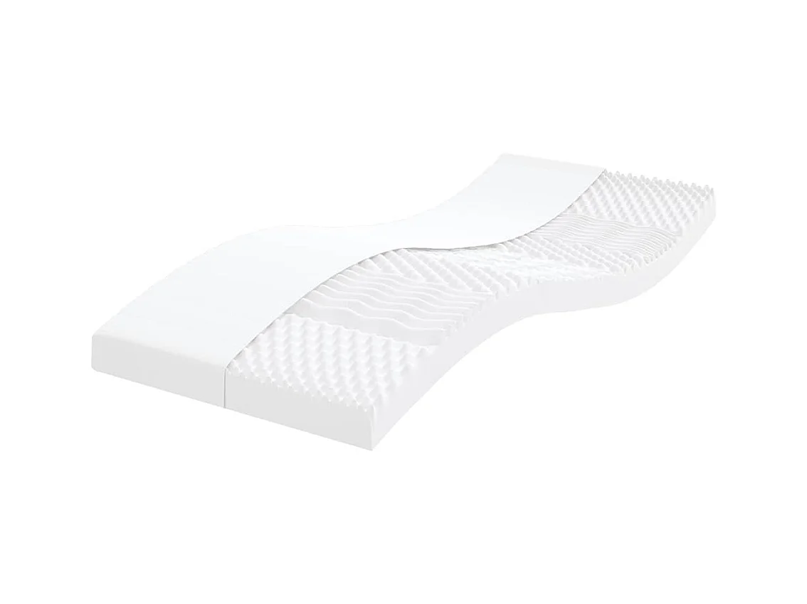 Matelas en mousse blanc 90x210 cm 7 zones dureté 20 ILD