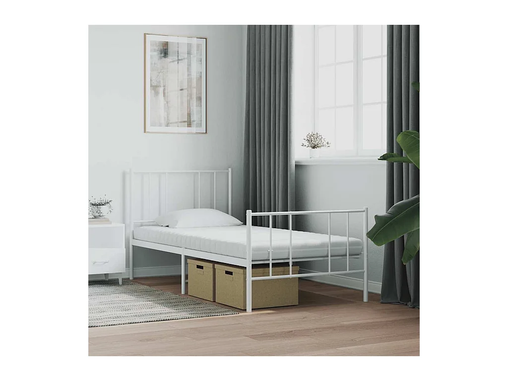 Matelas en mousse blanc 90x210 cm 7 zones dureté 20 ILD
