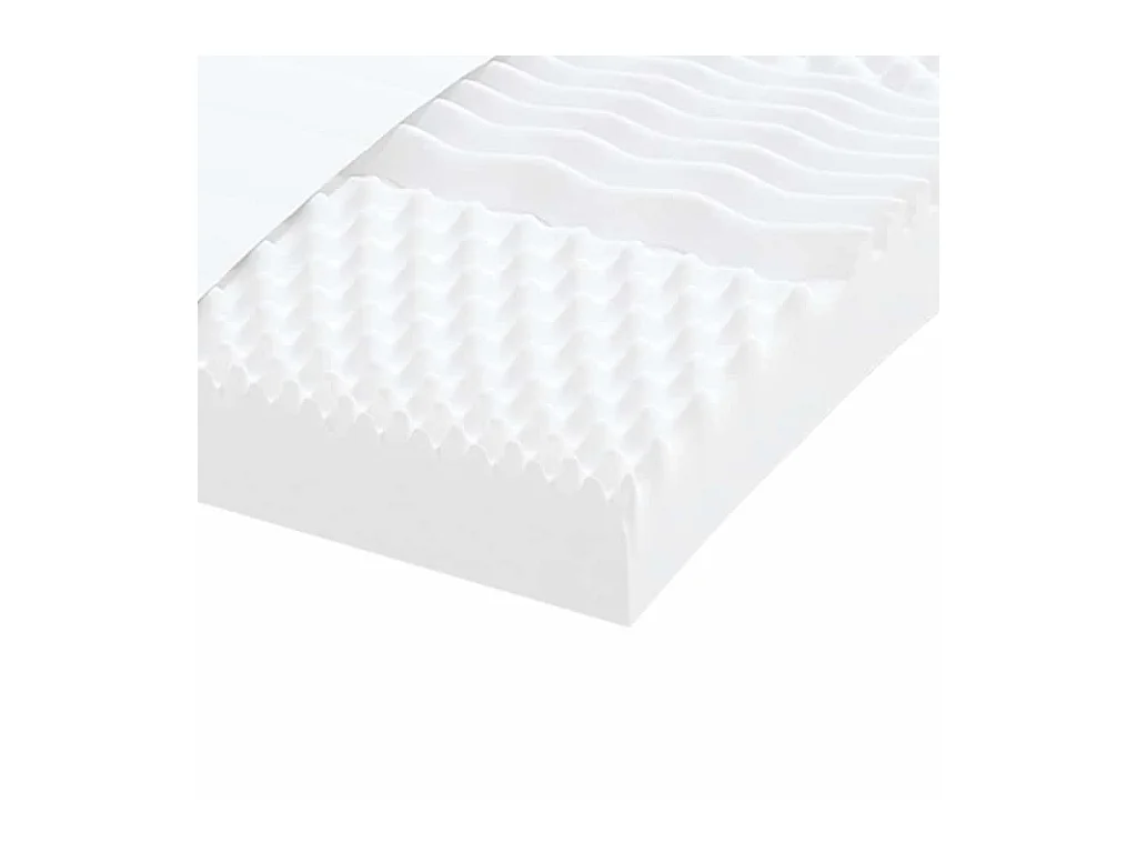Matelas en mousse blanc 90x210 cm 7 zones dureté 20 ILD