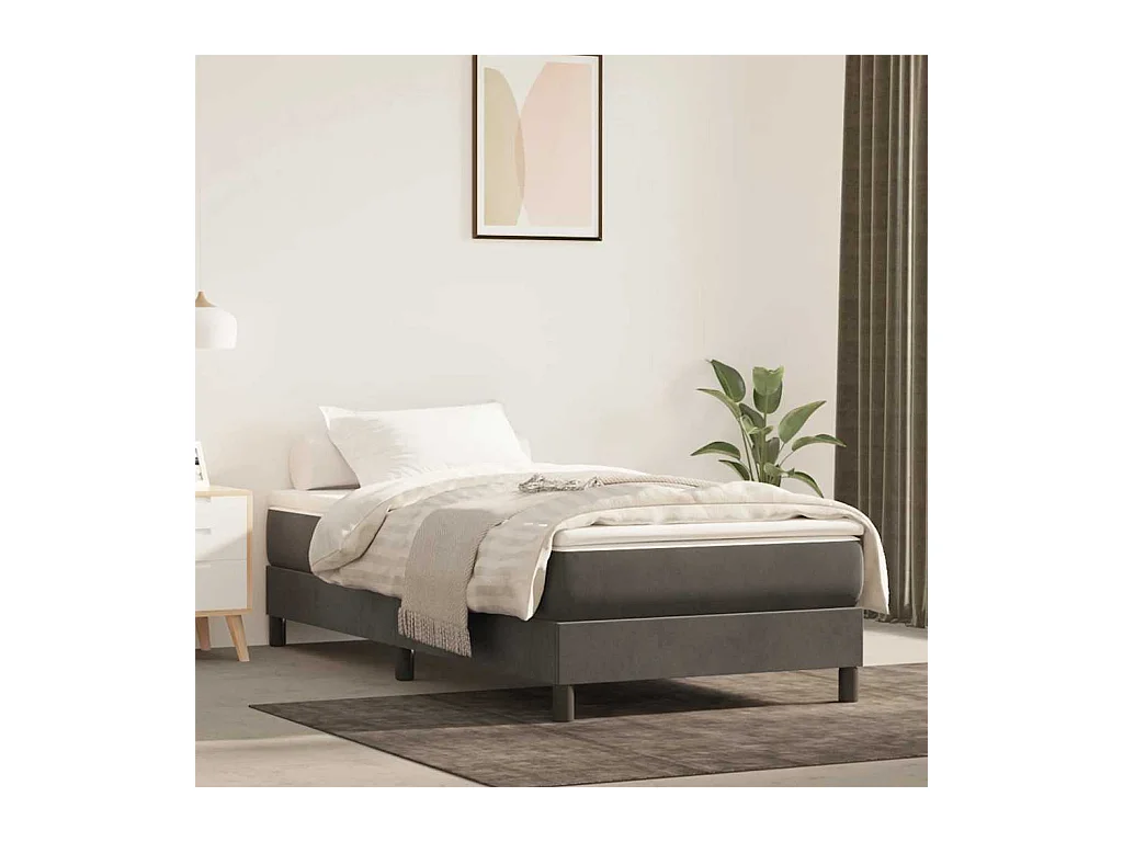 Matelas de lit à ressorts ensachés 100x220x20 cm velours