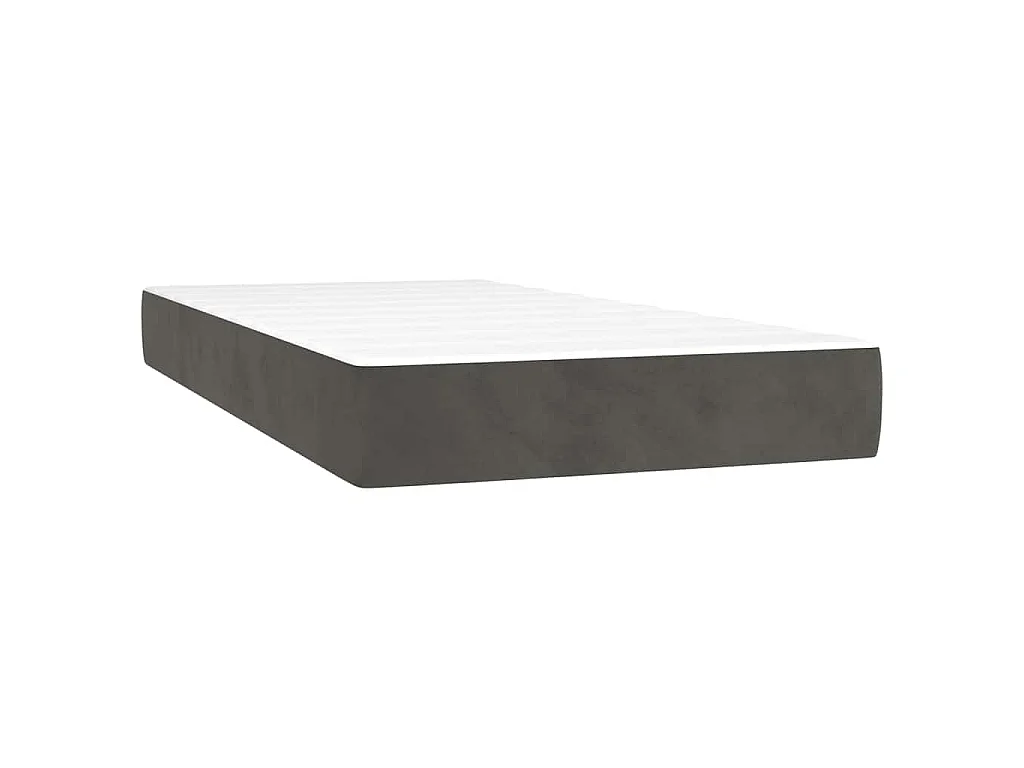 Matelas de lit à ressorts ensachés fermeté moyenne 100x220x20 cm velours