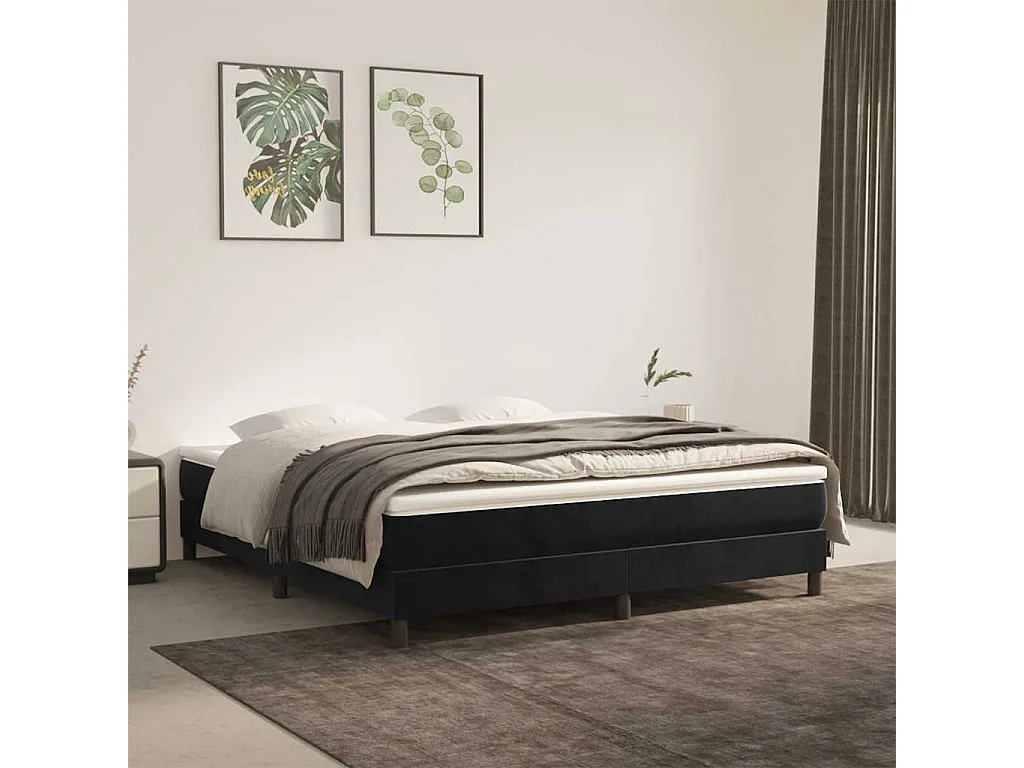 Pocketveringmatras medium 160x220x20 cm fluweel zwart