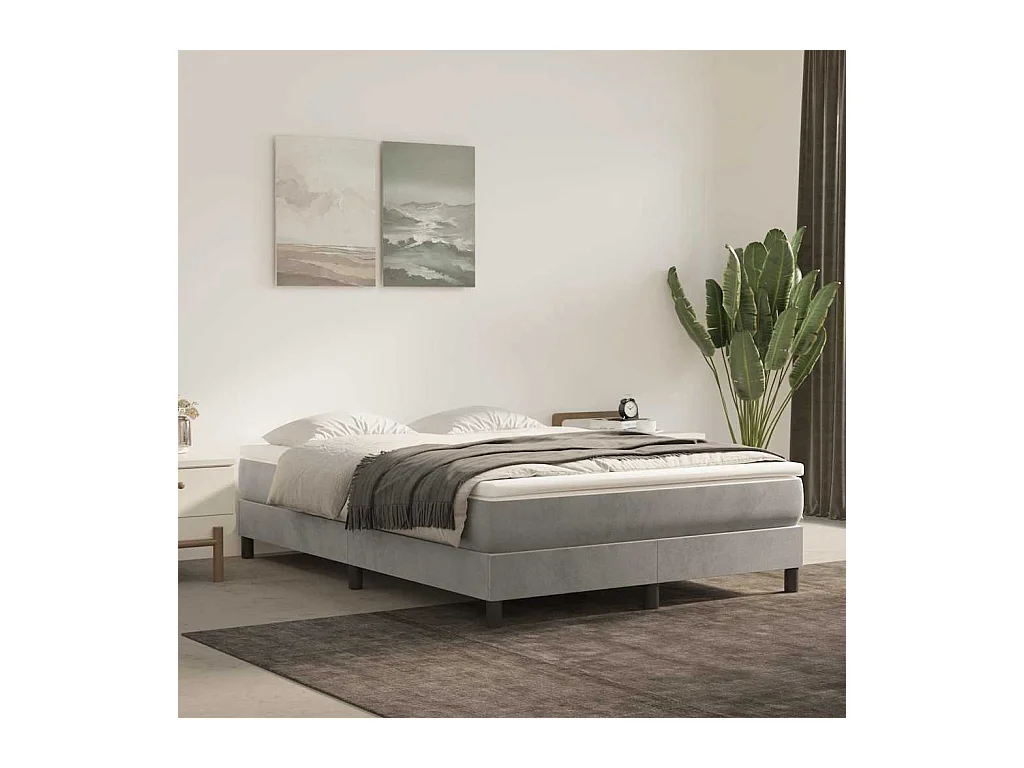 Matelas de lit à ressorts ensachés gris clair 140x220x20 cm