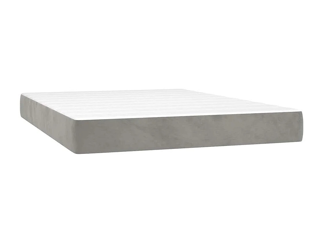 Matelas de lit à ressorts ensachés gris clair 140x220x20 cm