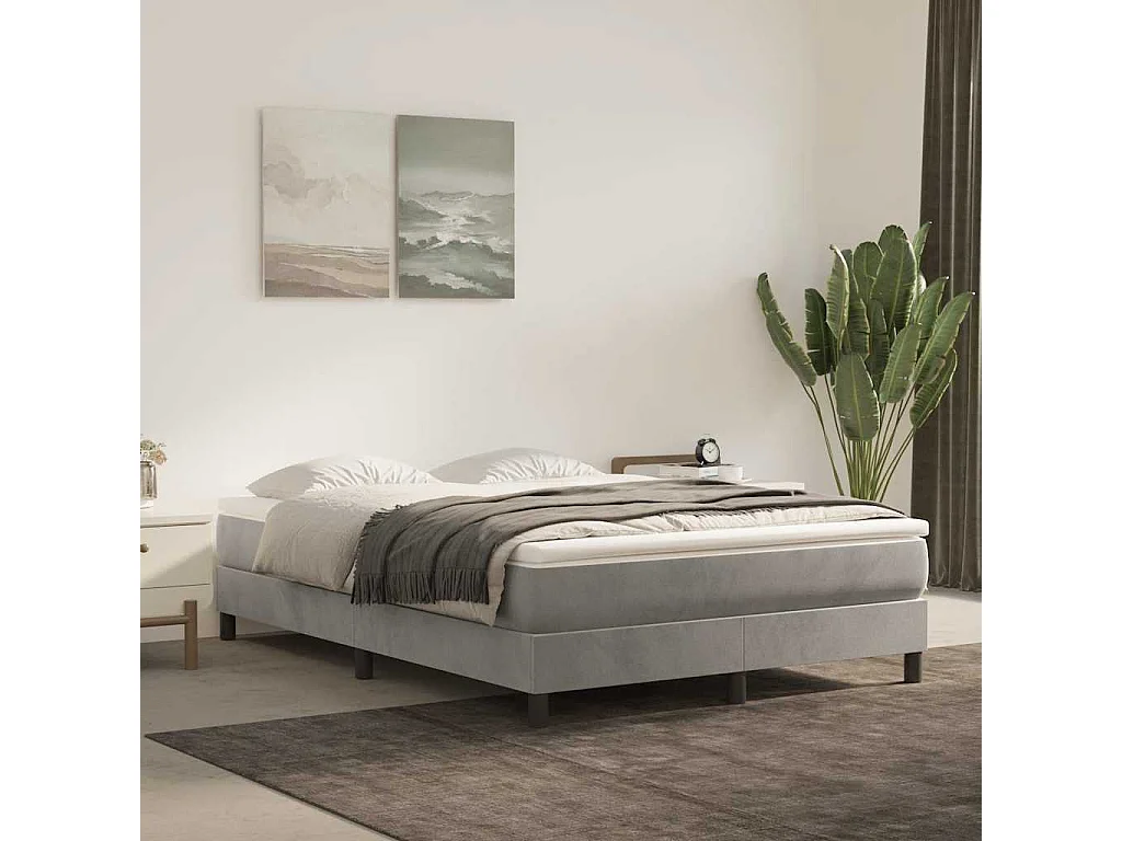 Matelas de lit à ressorts ensachés fermeté moyenne gris clair 140x220x20 cm
