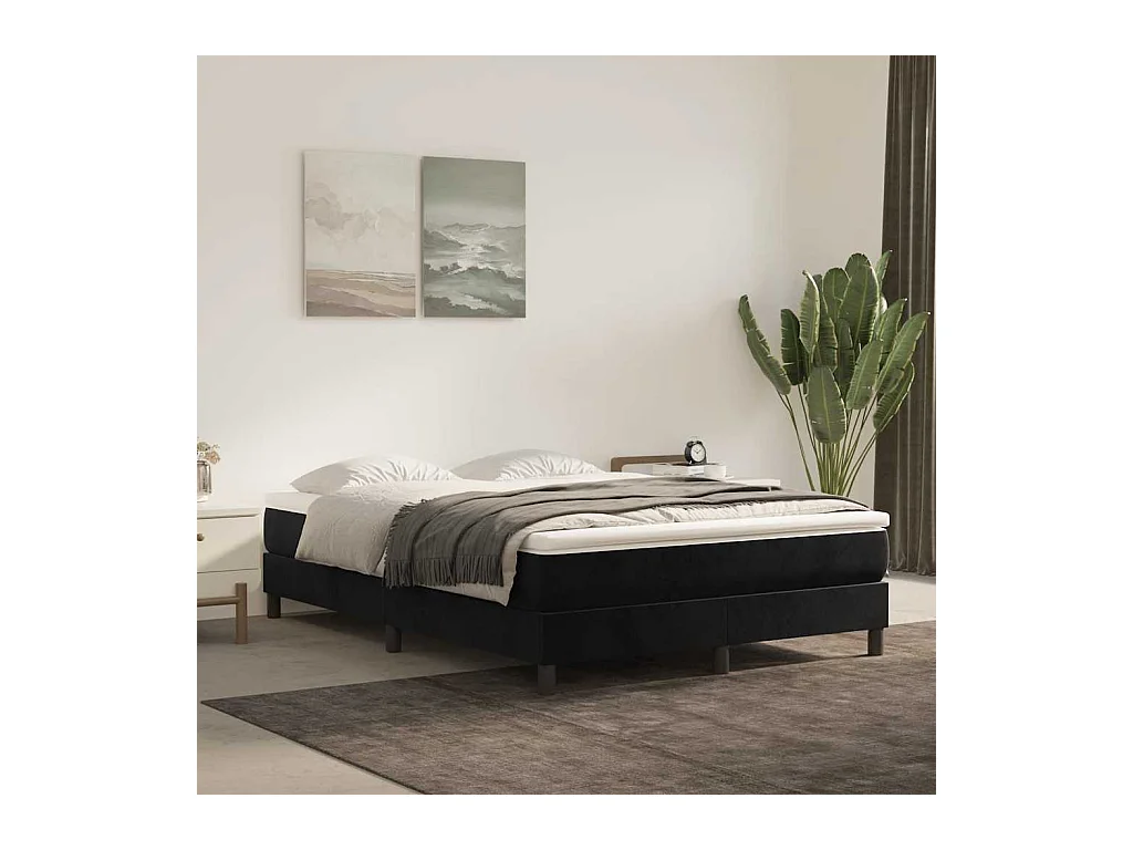 Matelas de lit à ressorts ensachés noir 140x210x20 cm velours