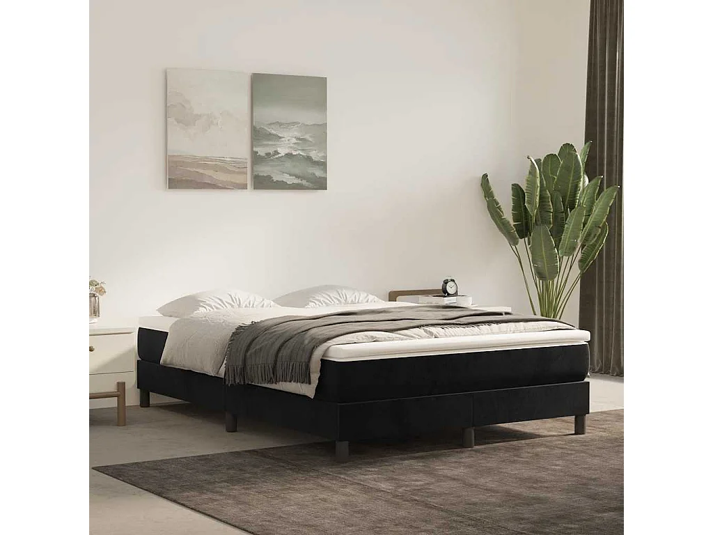 Pocketveringmatras medium 140x210x20 cm fluweel zwart